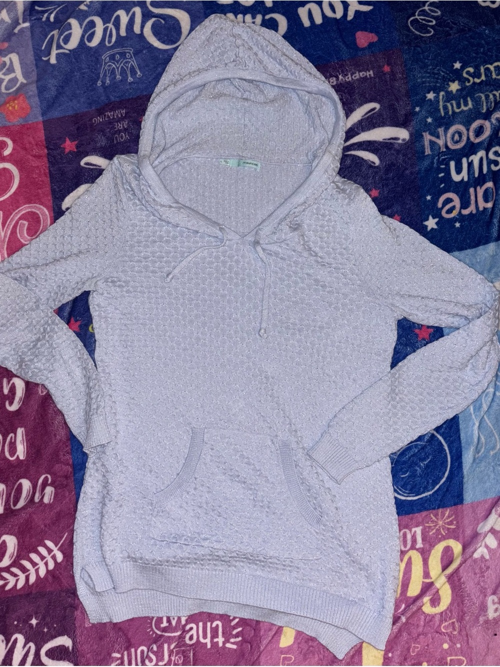 Maurices Light Lavender Hooded Knit Pullover
